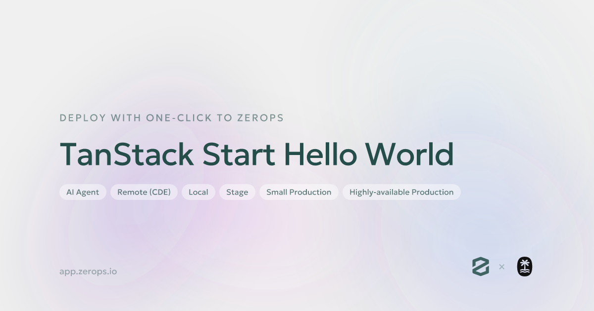 TanStack Start Hello World x Zerops ~ zerops.io